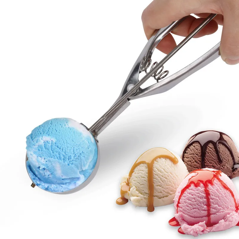 

Ice Cream Spoon Stainless Steel Non-Stick Spoon Jelly Watermelon Mashed Potatoes Fruit Handle Scoop for Kitchen Accessories