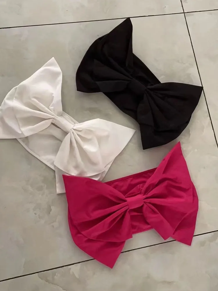 

Zach AiIsa2022 summer women's fashion sweet and sexy bow decoration strapless tube top design sense top vest