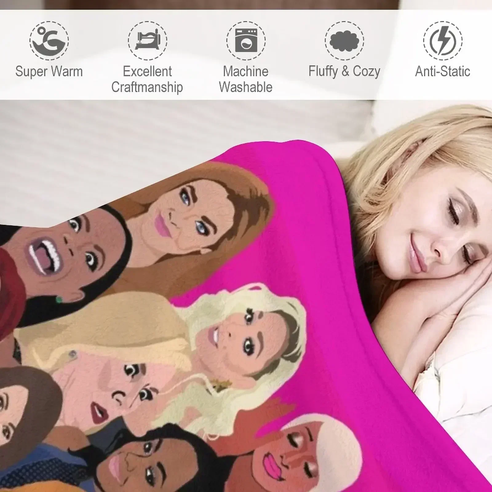 Настоящее домохозяйки Montage (RHONY RHOBH RHOA RHONJ RHOP RHOC RHOSLC RHOD VPR) Пледы для сна Свободные