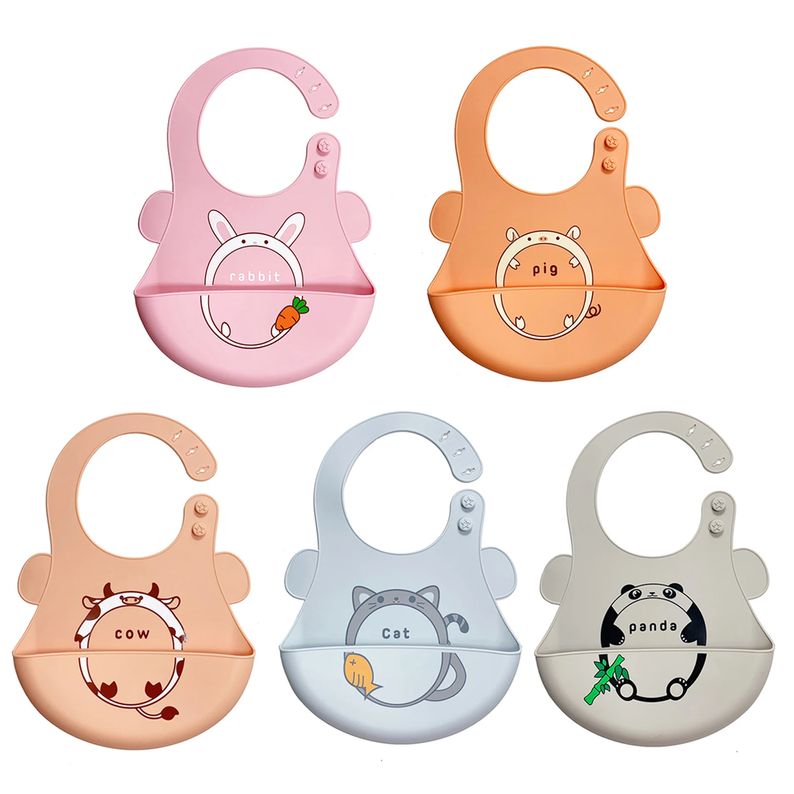 

Baby Silicone Feeding Bibs Waterproof Infant Feeding Apron Adjustable Weaning Bibs With Food Catcher Pocket Keeps Stains Off