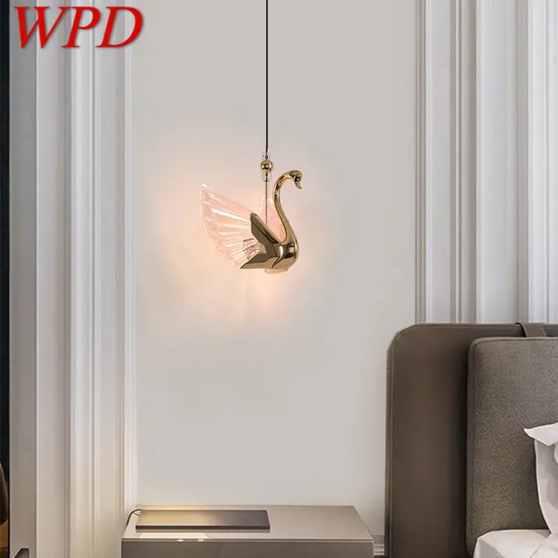 

WPD Nordic Swan Pendant Lights Fixtures Modern Creative LED Chandelier Lamp for Home Living Dining Room Decor