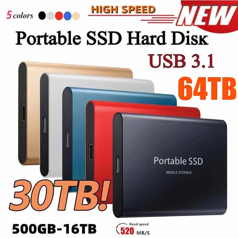 

Портативный внешний жесткий диск 1 ТБ M.2 SSD 500 Гб Φ 16 Тб Type-C 1 ТБ Usb 3,1 8 ТБ твердотельный накопитель мобильные жесткие диски для ноутбука