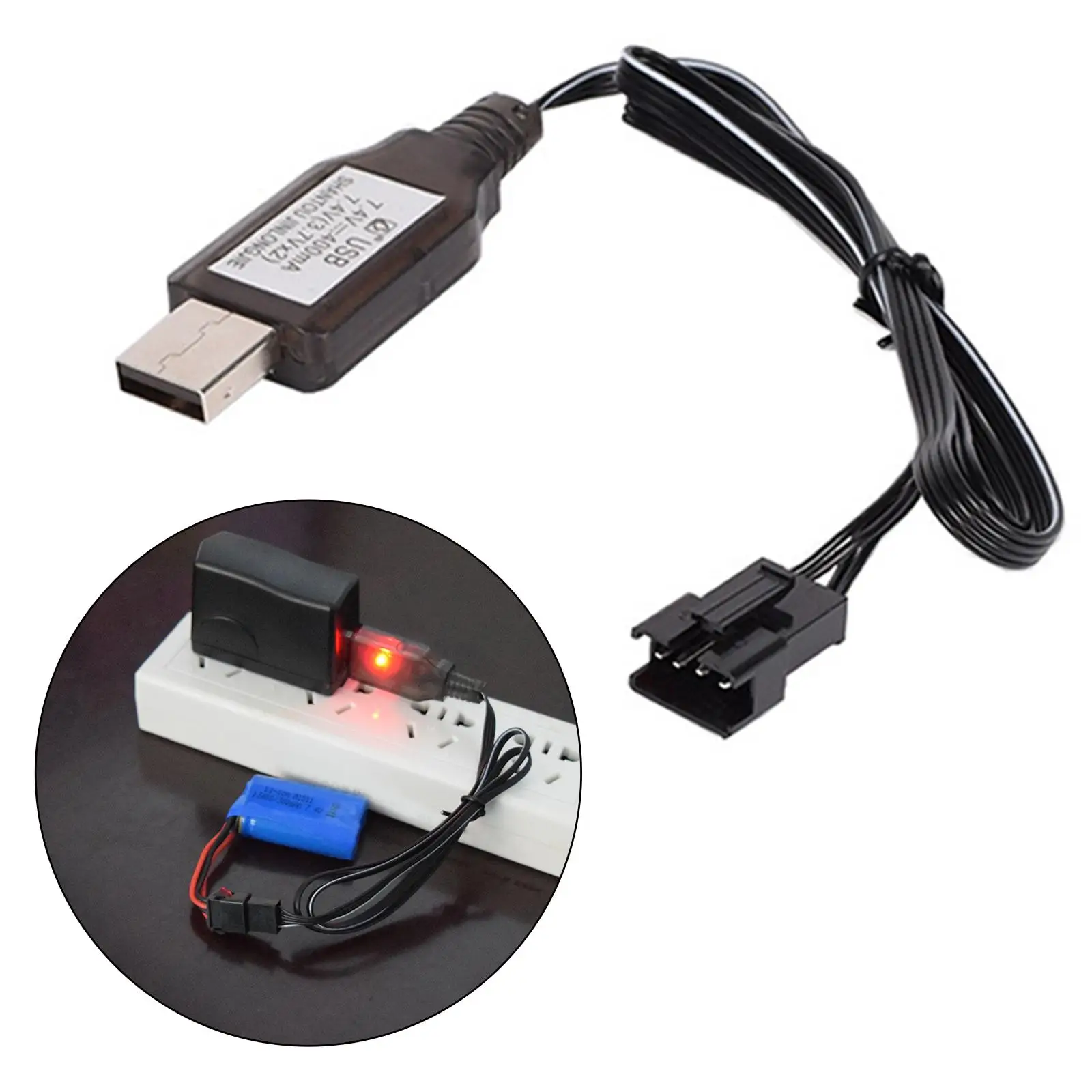 SM-4P USB-кабель для зарядки DC5V Аккумулятор со световым индикатором 7 4 В