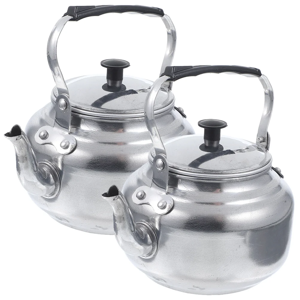 

2 Pcs Vintage Teapot Chinese Stove Kettle Top Kettles For Boiling Water Household Daily Coffee Stovetop Aluminum Alloy Bubbles