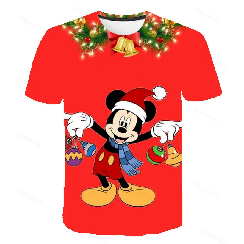 

Летние детские футболки для мальчиков и девочек с Микки Маусом, детские футболки с коротким рукавом, одежда, серия Disney, 3D Мультяшные топы, футболки