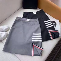 2022 new summer brand stripes high waist slimming package hip skirt women college style all match slim y2k skirts