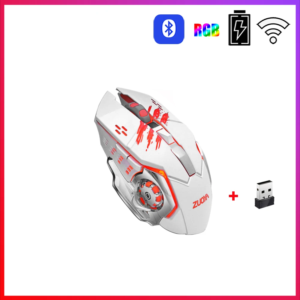 

Mini Gaming Mouse for PC Gamer 2.4GHz 2000DPI Rechargeable USB RGB Mause Silent 6 Buttons Waterproof Mause Laptop Accessories