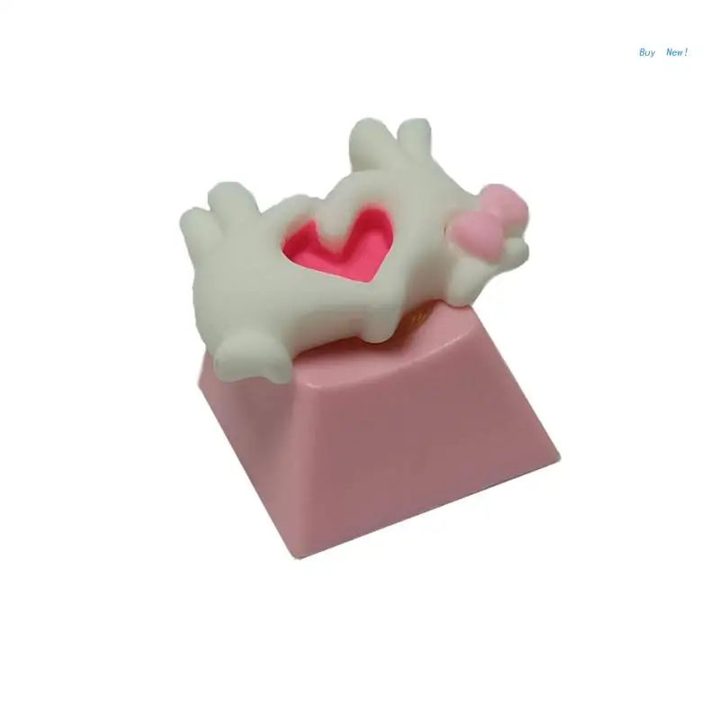 

DIY Keycap OEM Profile PBT Keycaps Pink Heart Pattern R4 Height for Mx Switch