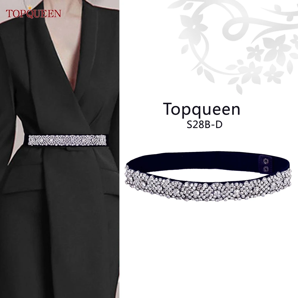 TOPQUEEN искусственное платье, пальто, аксессуары для одежды, черный эластичный пояс для женщин с роскошными жемчужинами, вечерние юбки