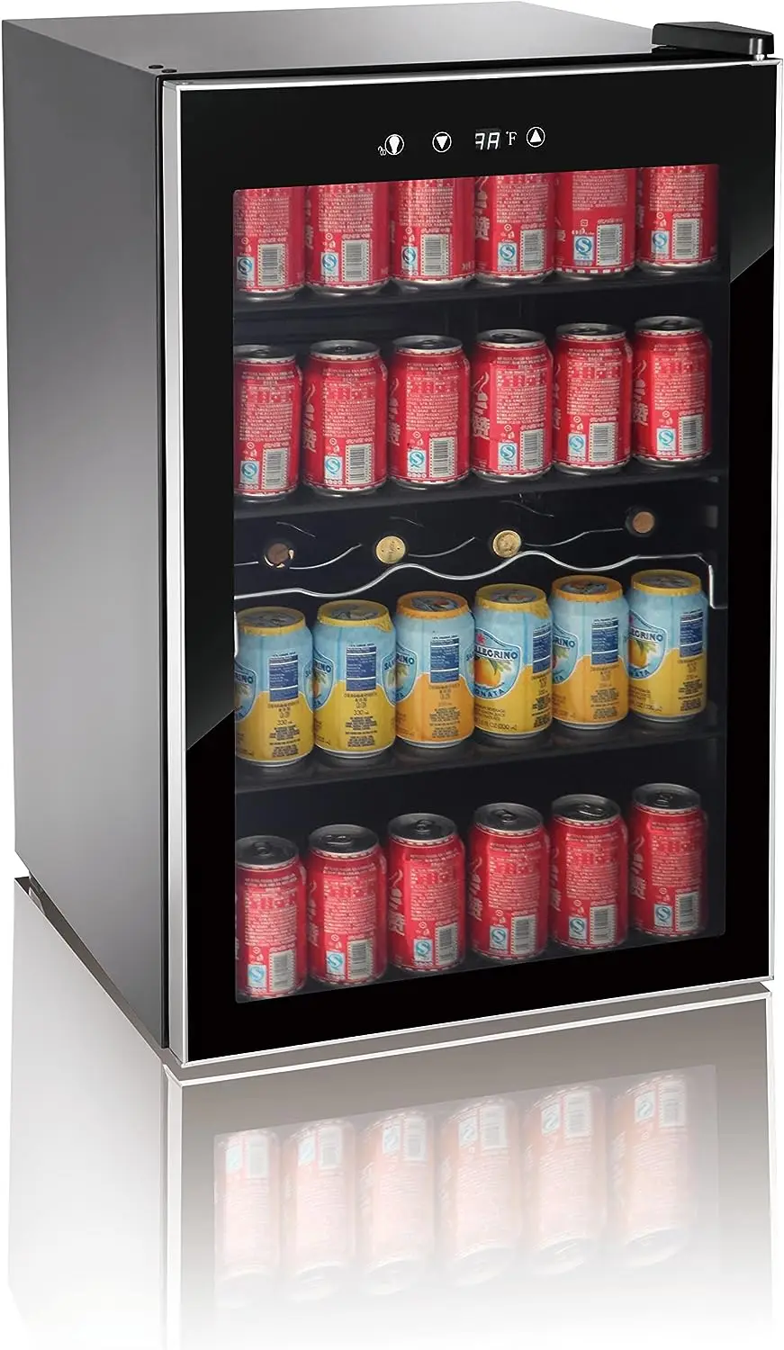 

RMIS1530 отдельно стоящий холодильник для напитков, подходит для 110 банок или 36 винных бутылок, черный