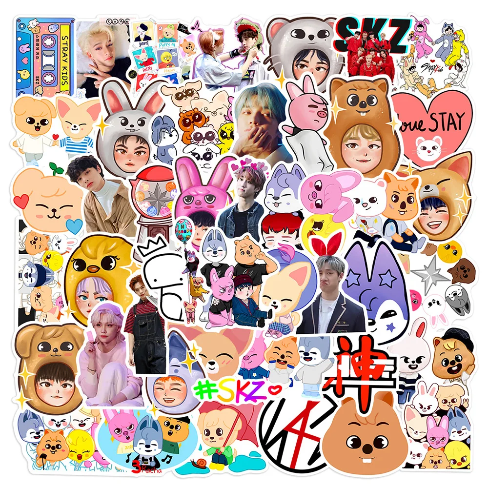 

10/30/50PCS Stray Kids Skzoo Men's Team Cartoon Stickers DIY Laptop Luggage Skateboard Graffiti Decals Sticker for Kid Toys