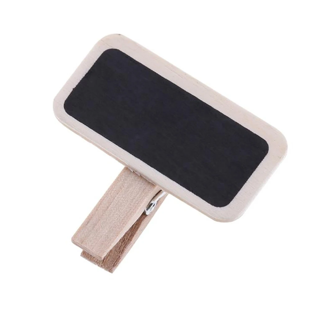 

12pcs Signs Mini With Clip Weddings Reusable Wooden Office Decoration Retangle Mini Chalkboard Message Board Home Labels