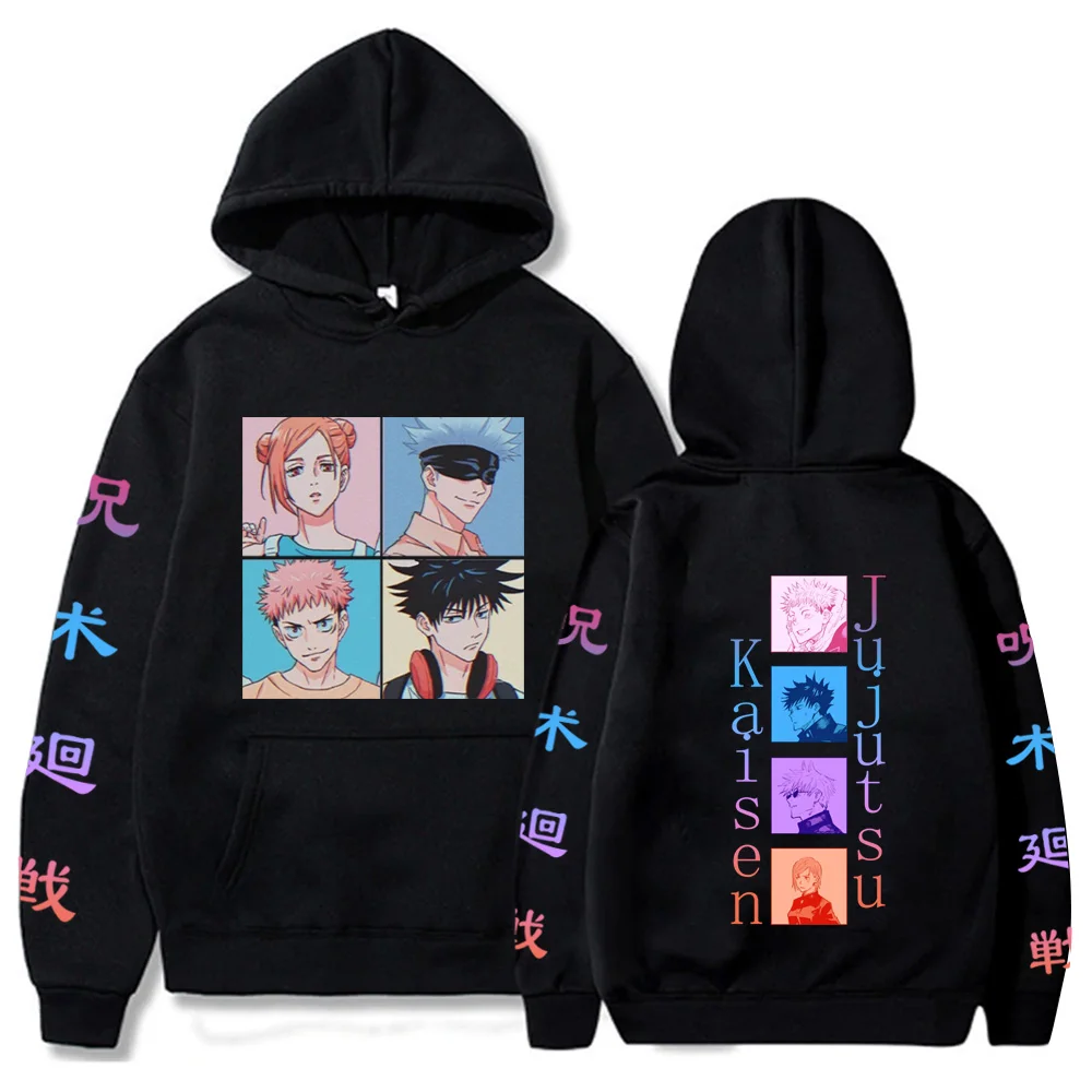 

Japan Anime Jujutsu Kaisen Hoodies Kleding Harajuku Itadori Yuji/Fushiguro Megumi/Kugisaki Nobara/Gojo Satoru Kleur Sweatshirts