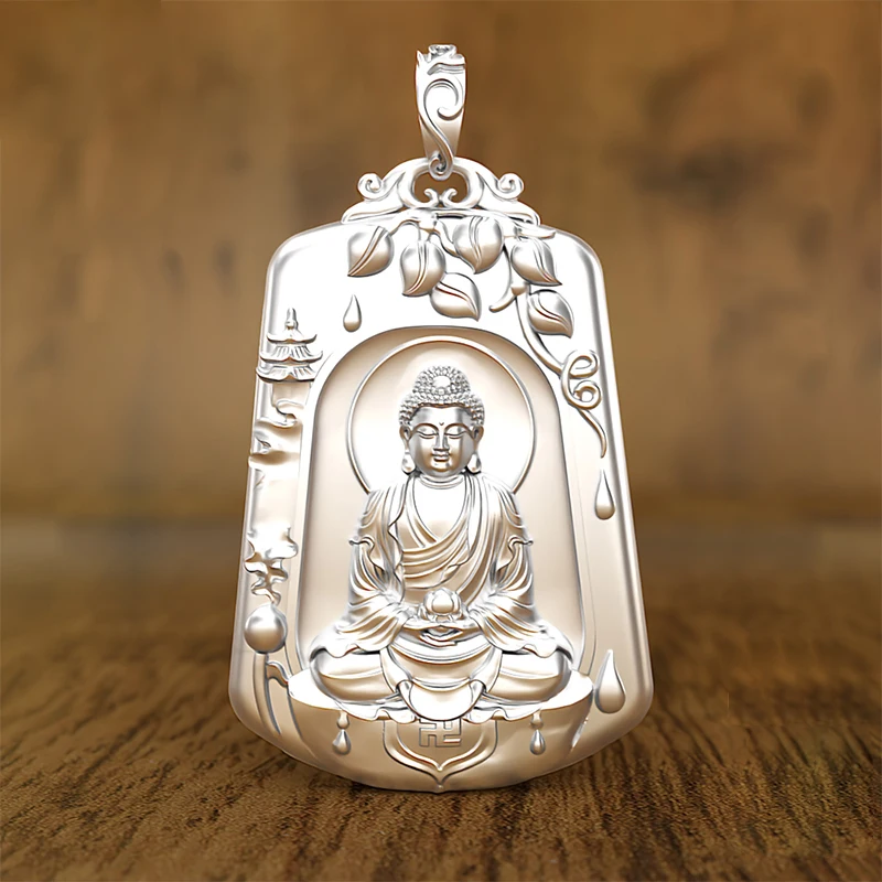 

New Design Chinese Style Buddha Pendant Male Zodiac Pendant Buddha Card Retro Necklace Female Jewelry Accessories