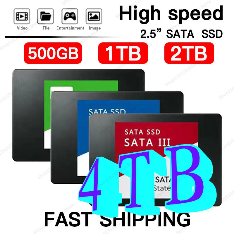 

Fast SSD 2.5Inch 4TB Portable Solid State Disk 500GB 1TB Hard Drives For notebook Desktop multicolor Internal Solid State Drive