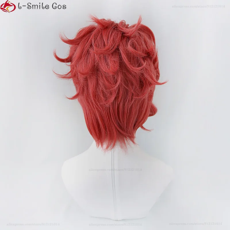 Anime JoJo's Bizarre Adventure Kakyoin Noriaki Cosplay Wig Short Red Heat Resistant Synthetic Hair Halloween Man Wigs + Wig Cap images - 6