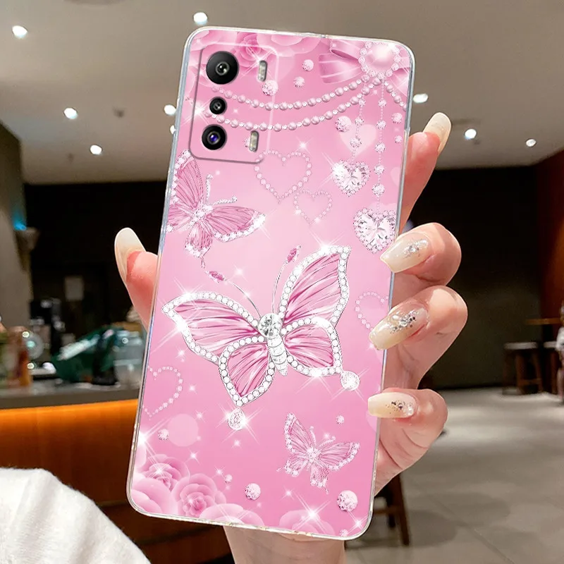 Фото Чехол для телефона Infinix Zero 5G X6815 X6815B Funda Coque, защитный чехол с бантом в виде бабочки, прозрачный мягкий силиконовый чехол из ТПУ, чехол Capa №2