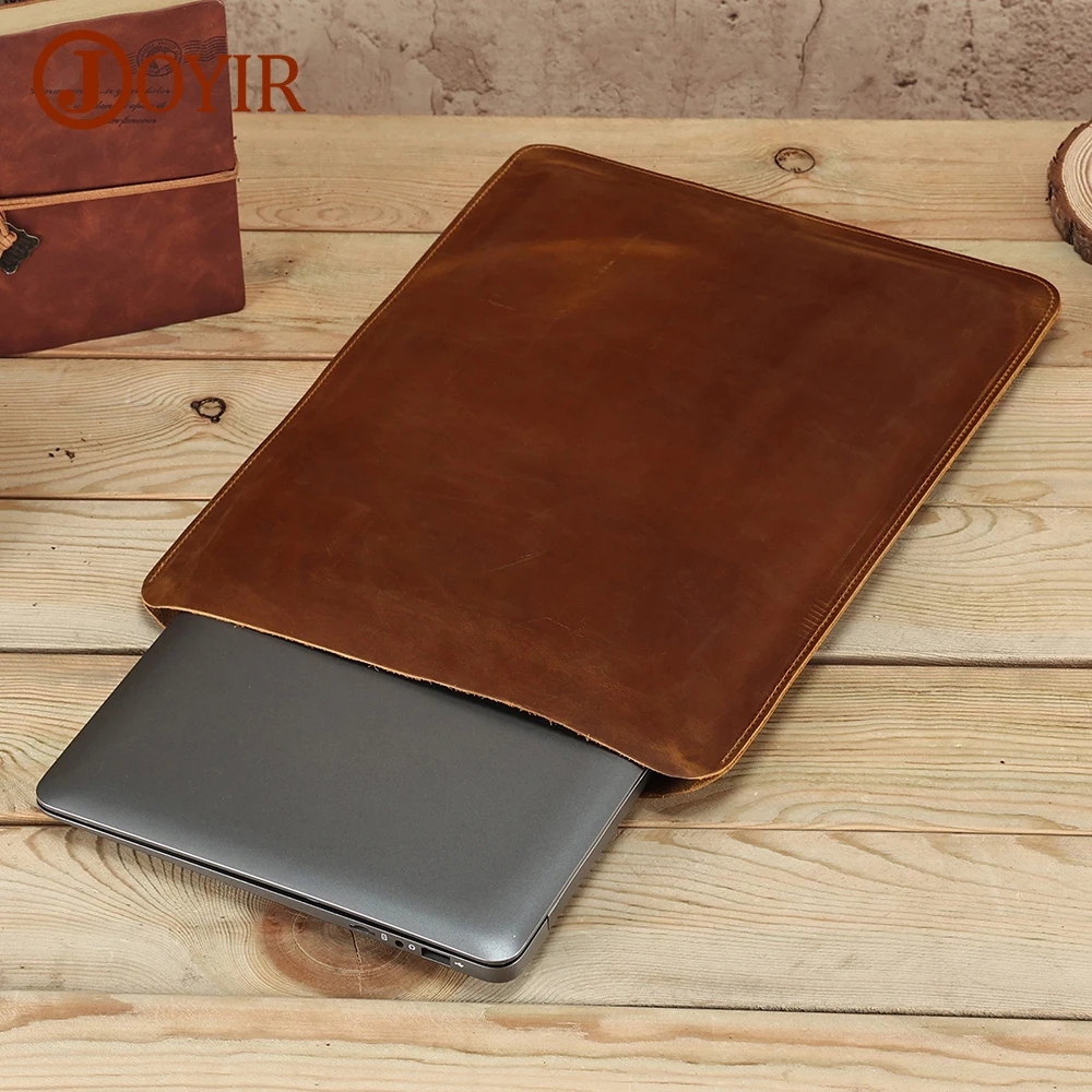 JOYIR Genuine Leather Laptop Sleeve Case for MacBook Air /Pro 13 16 Inch Slim Protective Cover Notebook Sleeve Mouse Pad New