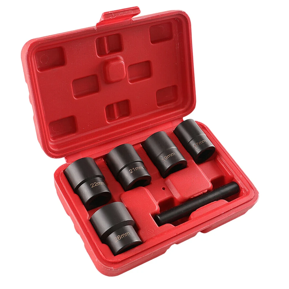 

6Pcs 1/2 inch Twist Socket 5 Damaged Worn Lug Nut Lock Remover Bolt Extractor