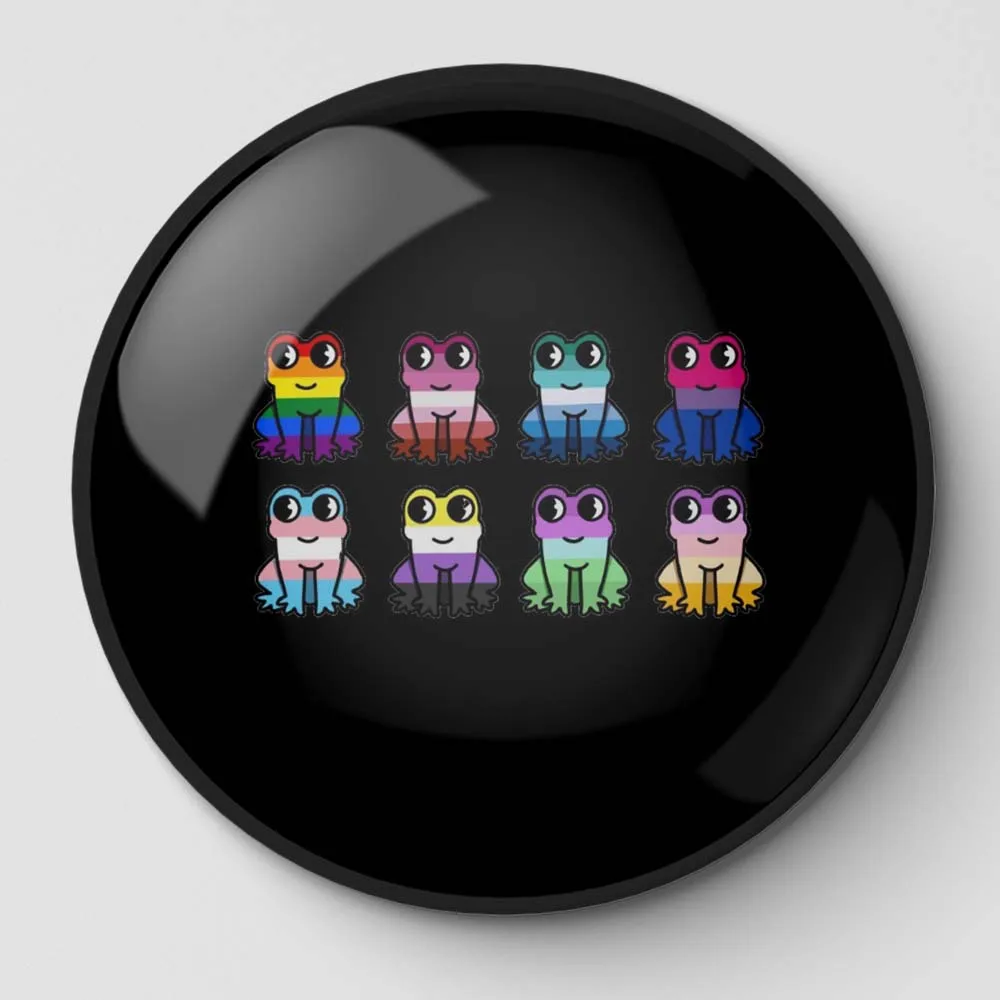 Гордость лягушки пансексуальный флаг они лягушка он мягкая булавка на пуговицах