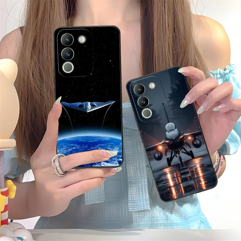 Чехол для мобильного телефона AirForce Plane VIVO Y95 Y93 Y31 Y20 V19 V17 V15 Pro X60 NEX черный мягкий