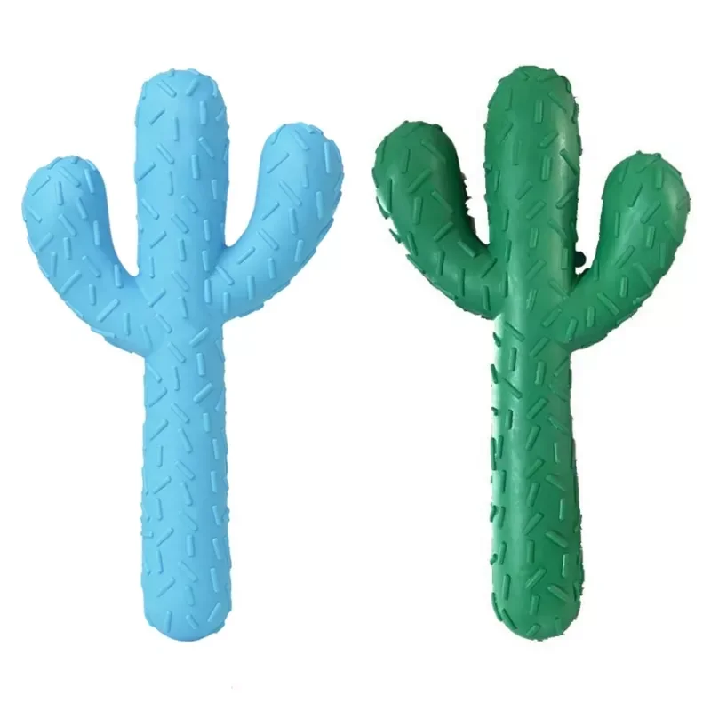 

Pet Molar Bite Toy Cactus Shape Sofe Flexible Chew Toy Teeth Clean Training Toy for Dogs Safe Material Bite Resistant