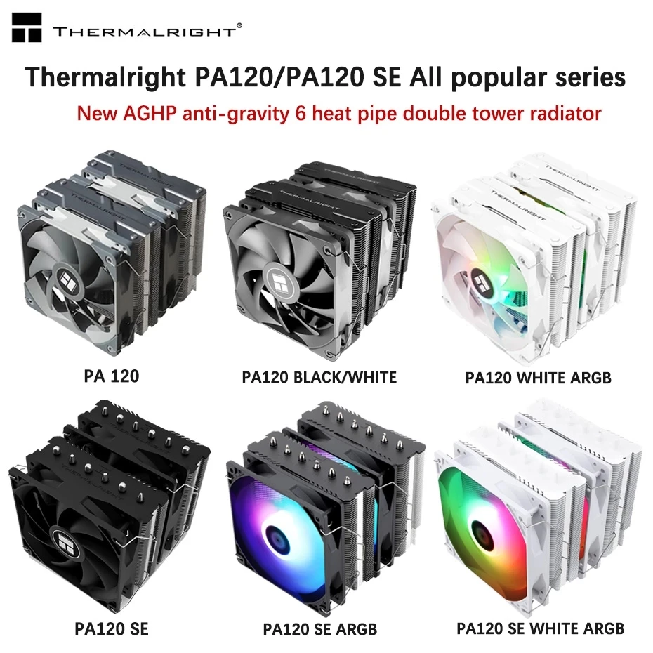 Thermalright PA120 6 Heat Pipe CPU Cooler AGHP Inverse Gravity PC Cooling Twin Towers Radiator For LGA1700 1200 115X 2066 AM4