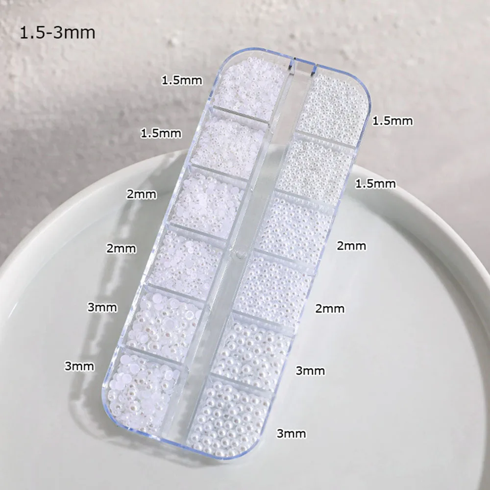 1 коробка жемчужины с плоской задней стороной рандомный дизайн ногтей разные