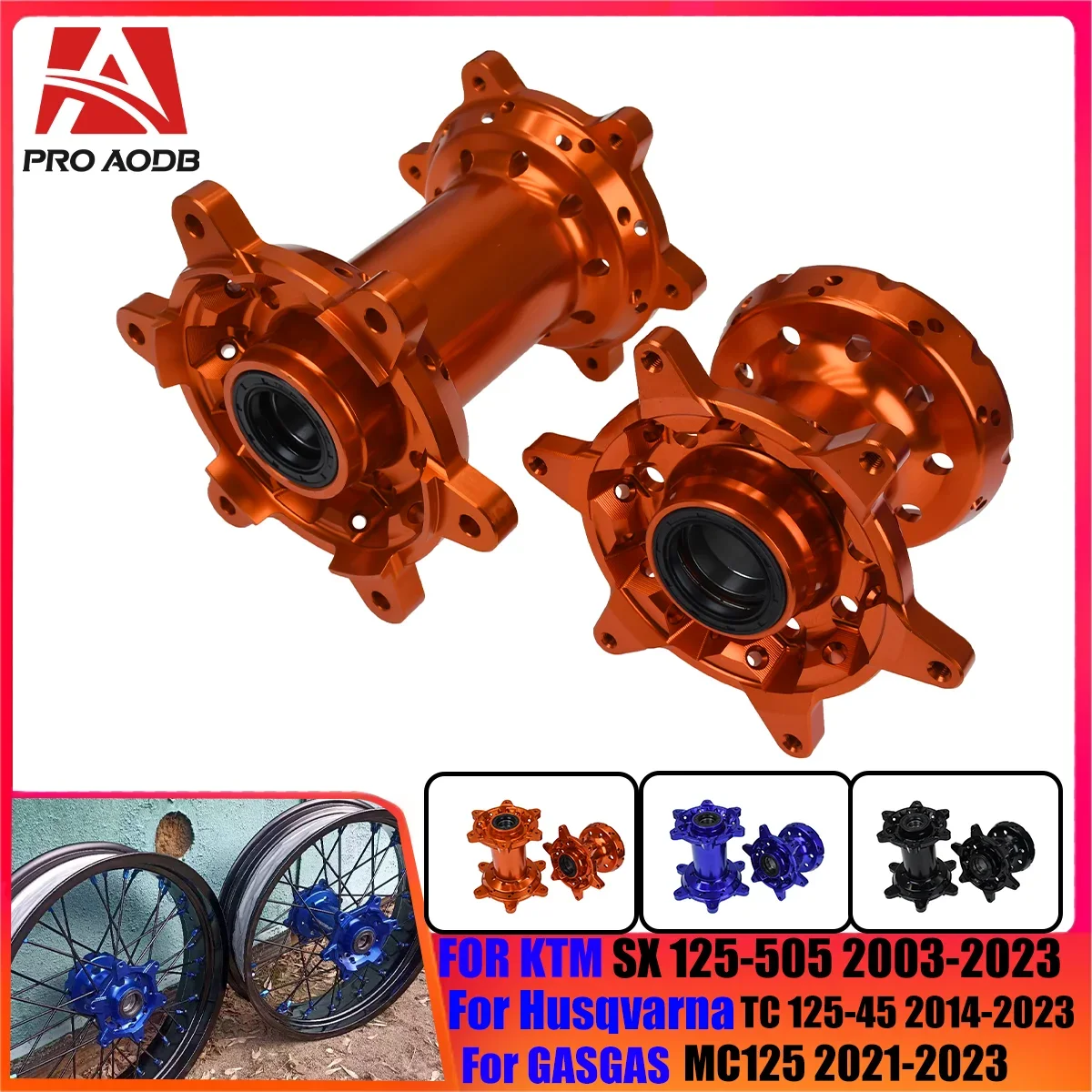 PRO AODB Мотоцикл 36-отверстий Передняя и задняя ступица колеса с ЧПУ Алюминиевая