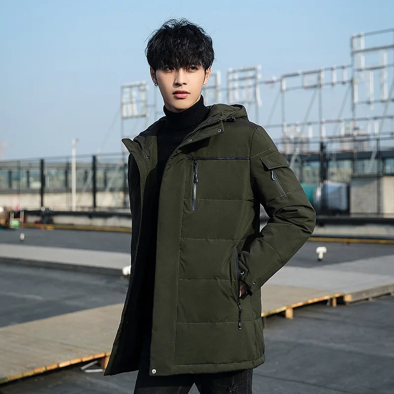 New Winter White Duck Down Jackets Men Hooded Winter Coat Men Thick Warm Fashion Down Coat Mens Brand Parka Plus Size 4XL