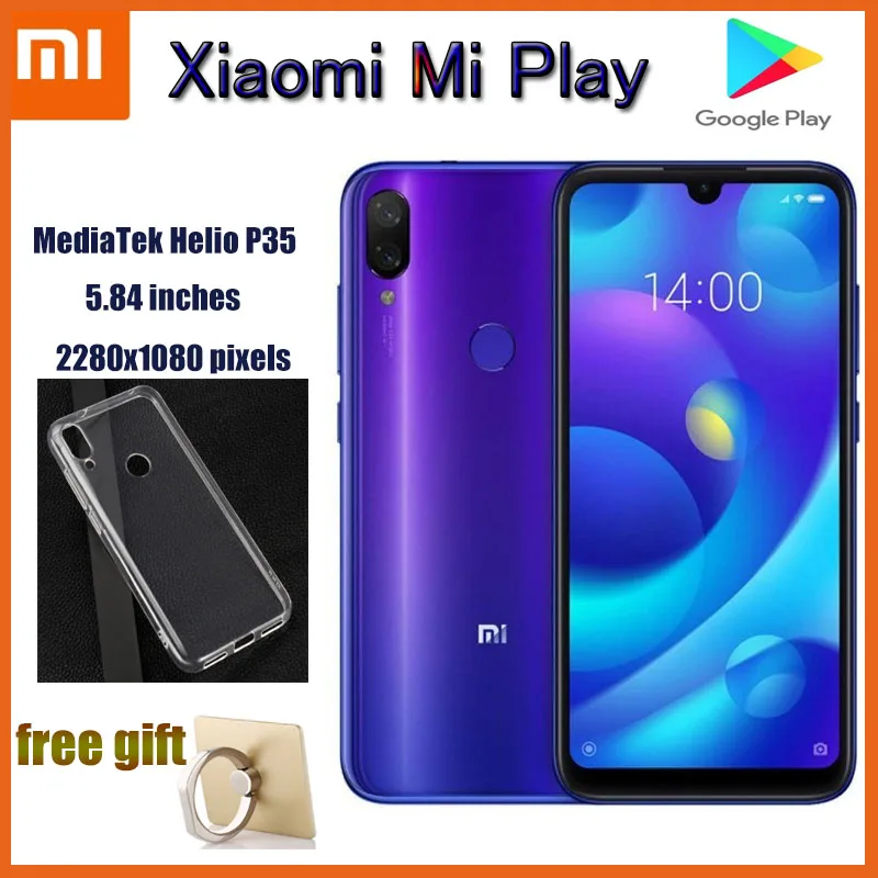 

Смартфон Xiaomi Mi Play Mediatek MT6765 Helio P35, 1080x2280 пикселей