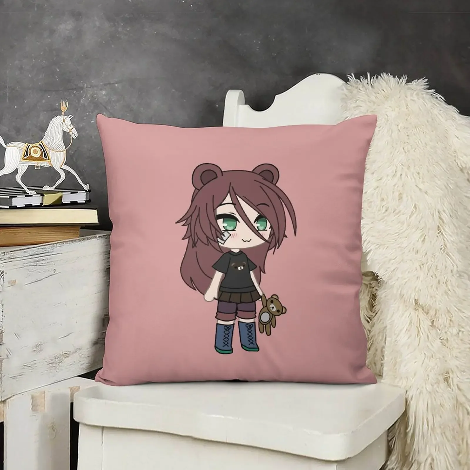 Серия Gacha Life - Волшебный Медведь Girl Kaya Декоративная подушка Чехлы для дивана