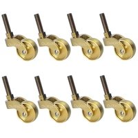 8PCS 1.25Inch Furniture Castor Brass Antique Universal Wheels Mute Screw Plate Roller for Sofa Table Chair Trolley Casters DC201