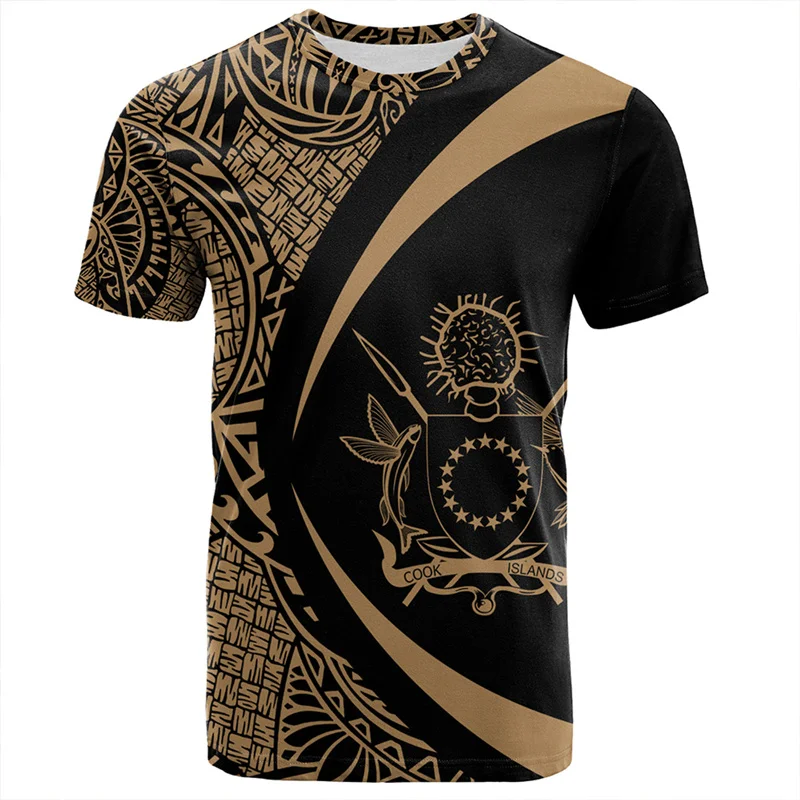 3D Printed The RepublicOf Cook Islands Flag Map T Shirt Cook Islands Coat Of Arms Graphic T-shirts For Men Vintage Short Sleeves (art.: 3920cbe3eed01) - 3920cbe3eed01