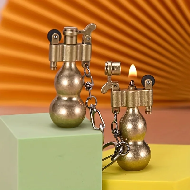 Ретро керосиновая зажигалка из чистой меди портативный брелок Fulu шлифовальный