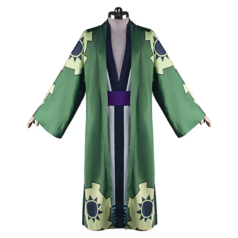 

Roronoa Zoro Cosplay Costume Kimono Robe Cloak Belt Full Suit for Men Woman