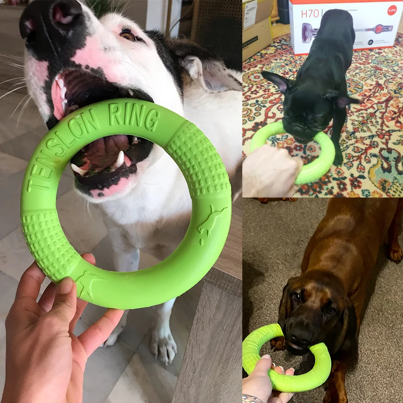 

18/27CM Dog Toys for Large Dogs EVA Interactive Training Ring Puller Resistant for Dogs Pet Flying Discs Bite Ring Toy