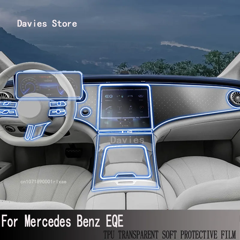 

For Mercedes Benz EQE（2022-2023）Car GPS Navigation Protective LCD TPU Screen Protector Anti-Scratch Film Fitting PPF