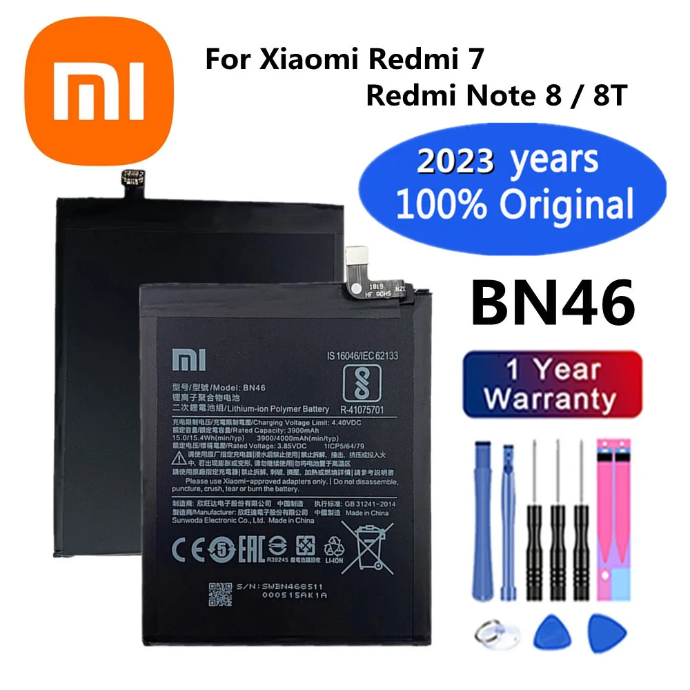 

2023 Years 4000mAh BN46 Xiao mi 100% Original Battery For Xiaomi Redmi 7 Note8 Note 8 8T Phone Battery Bateria Batterie + Tools