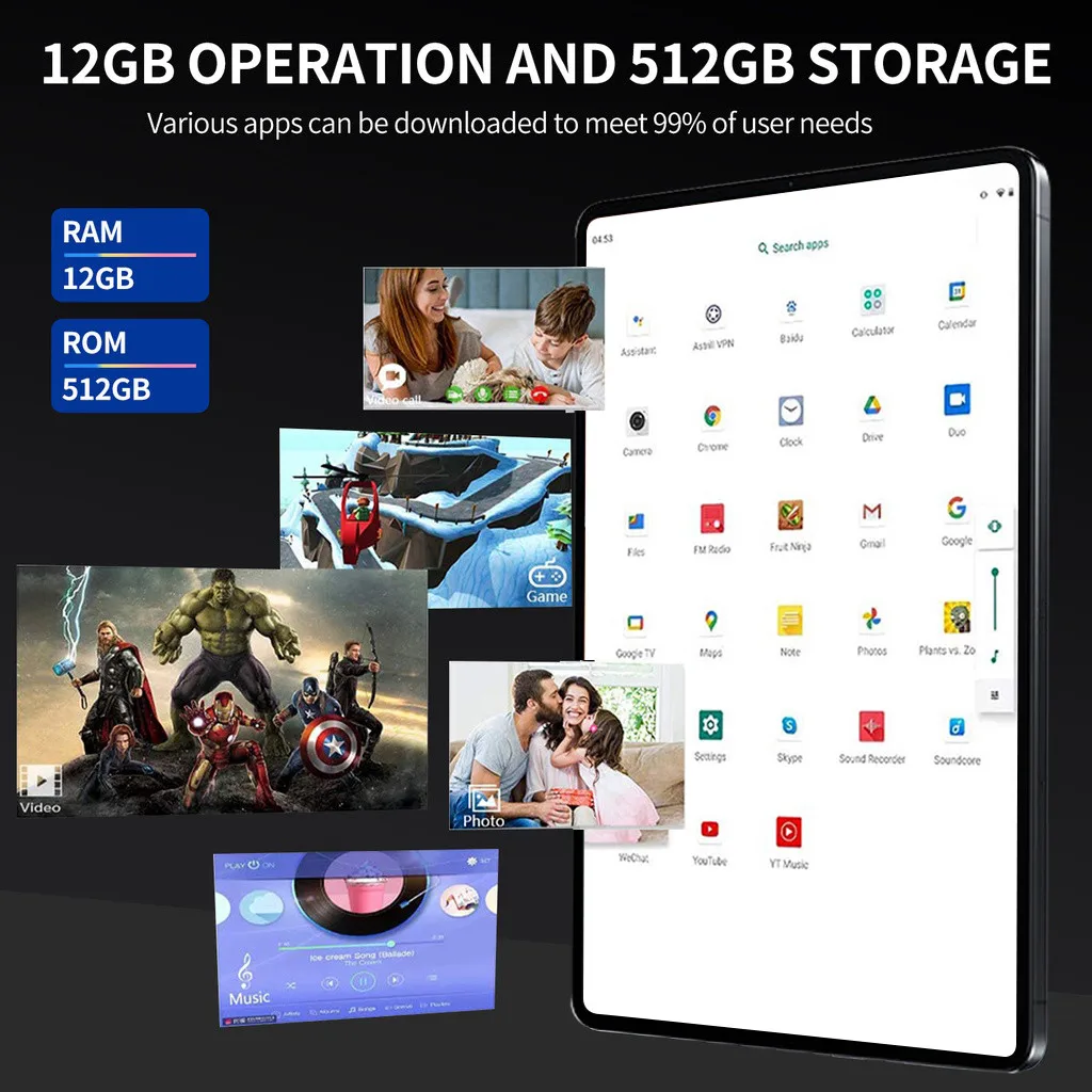 Фото Новинка 2023, оригинальный телефон, планшет 5 Pro, Android 11,0, Snapdragon 845, планшетный ПК, телефон с двумя SIM-картами или Wi-Fi, HD 4K, MI, 8000 мАч №2