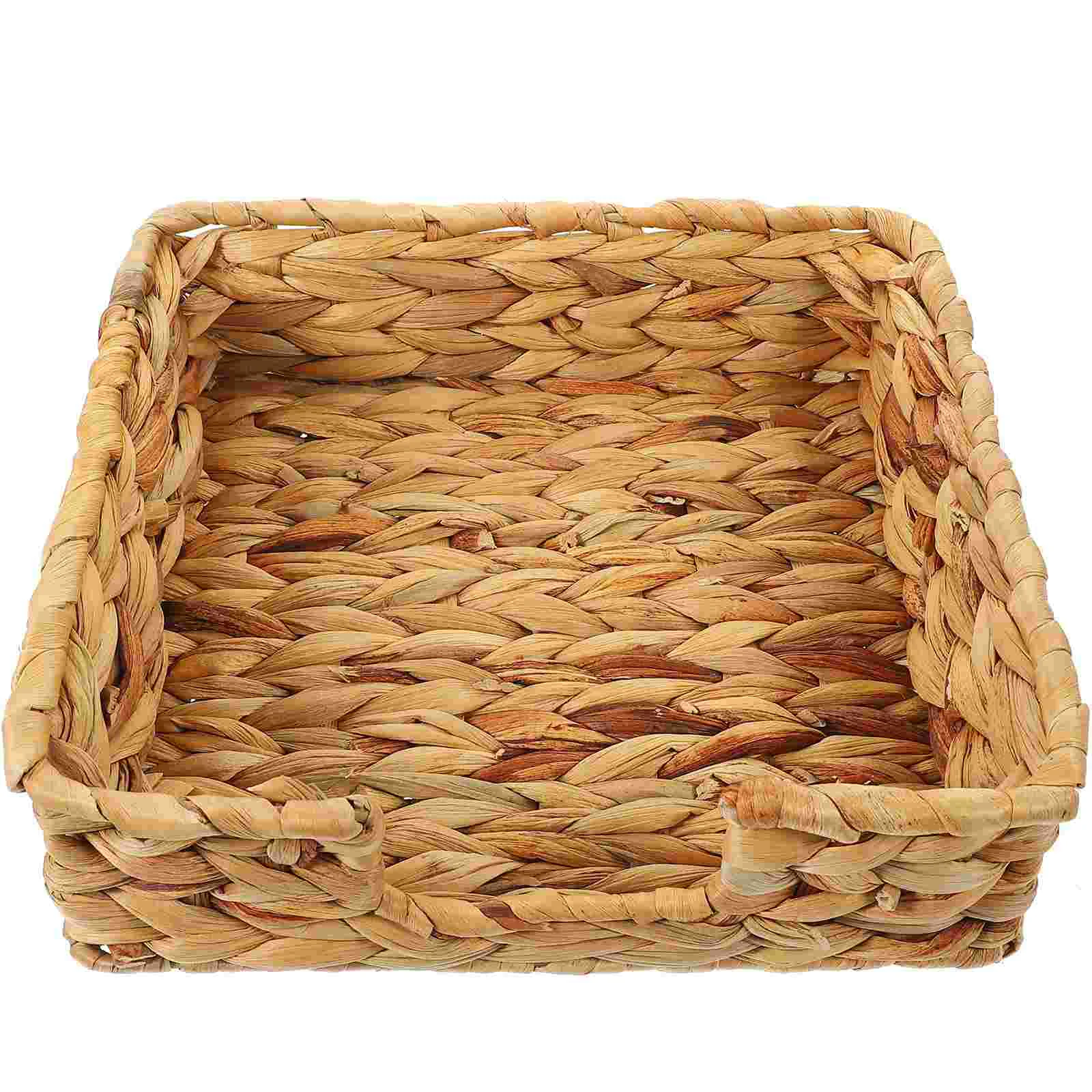 

Basket Storage Holder Woven Wicker Tray Napkin Towel Rattan Baskets Bin Box Tissue Bread Guest Hyacinth Candy Snack Paper