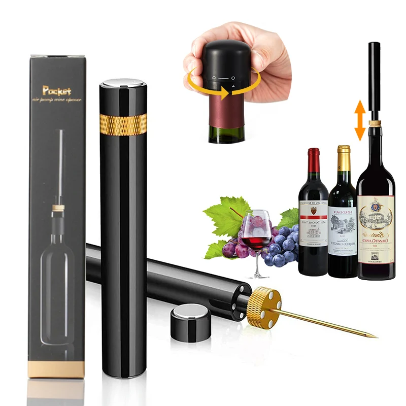 

Wine Bottle Opener Portable Stainless Steel Pin Easy Cork Remover Corkscrew for Home Party Wine Lovers Tools Air Pressure Pump