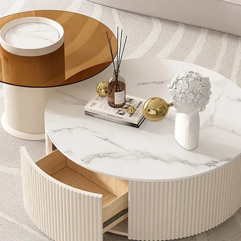Кофейный столик из белого бокового стекла для комнаты макияж скандинавский