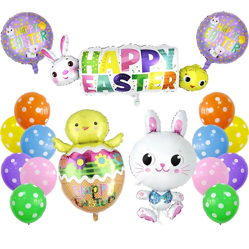 

Симпатичный Пасхальный шарик в виде кролика 2023, пасхальные шары, украшение для дома, стоячий шарик в виде кролика, весенний разноцветный шарик в виде кролика из фольги D
