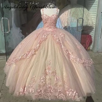 angelsbridep straps pink quinceanera prom dresses formal ball gown tulle sweet 15 16 dress quincea%c3%b1era anos birthday party gowns