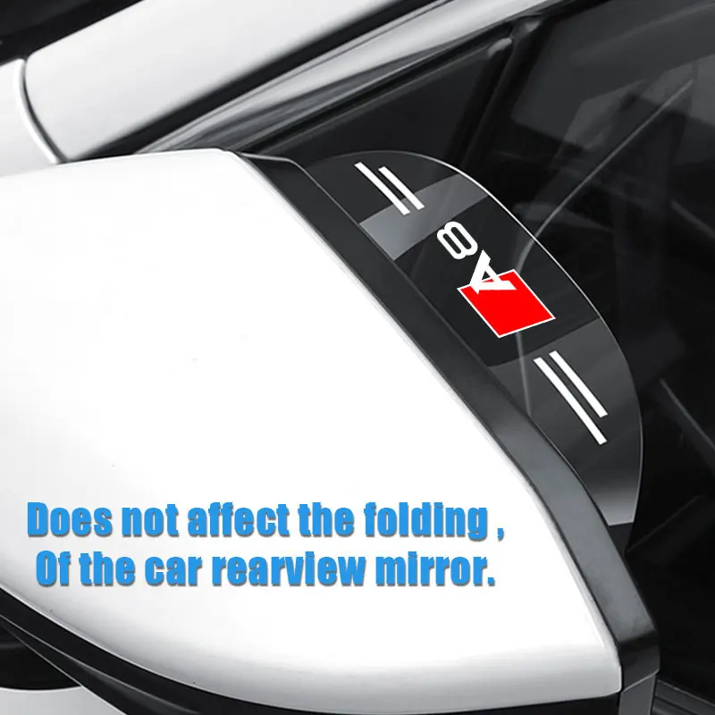 

2Pcs Car Rearview Mirror Rain Eyebrow Protector Flexible PVC For Audi A8 Logo Rain Cover Visor Shade Rain Shield Car Accessories