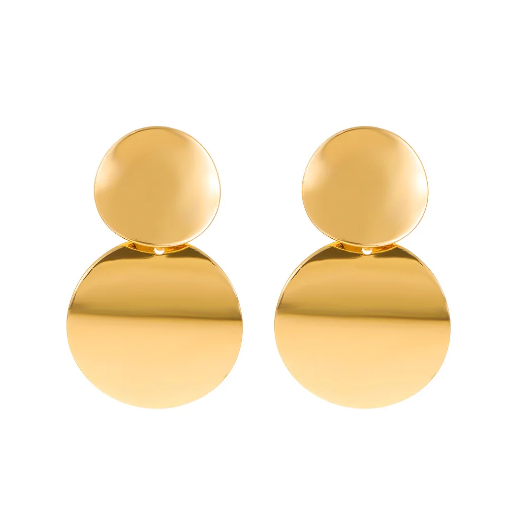 WAKA геометрические металлические большие круглые серьги-капли для женщин модные