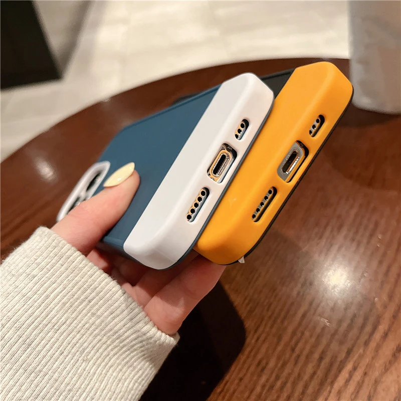 Shockproof Silicone Bumper Phone Case For iPhone 14 13 12 11 Pro Max XR XS Max 8 7 Plus 14 Camera Protection 3 in 1 Armor Cover