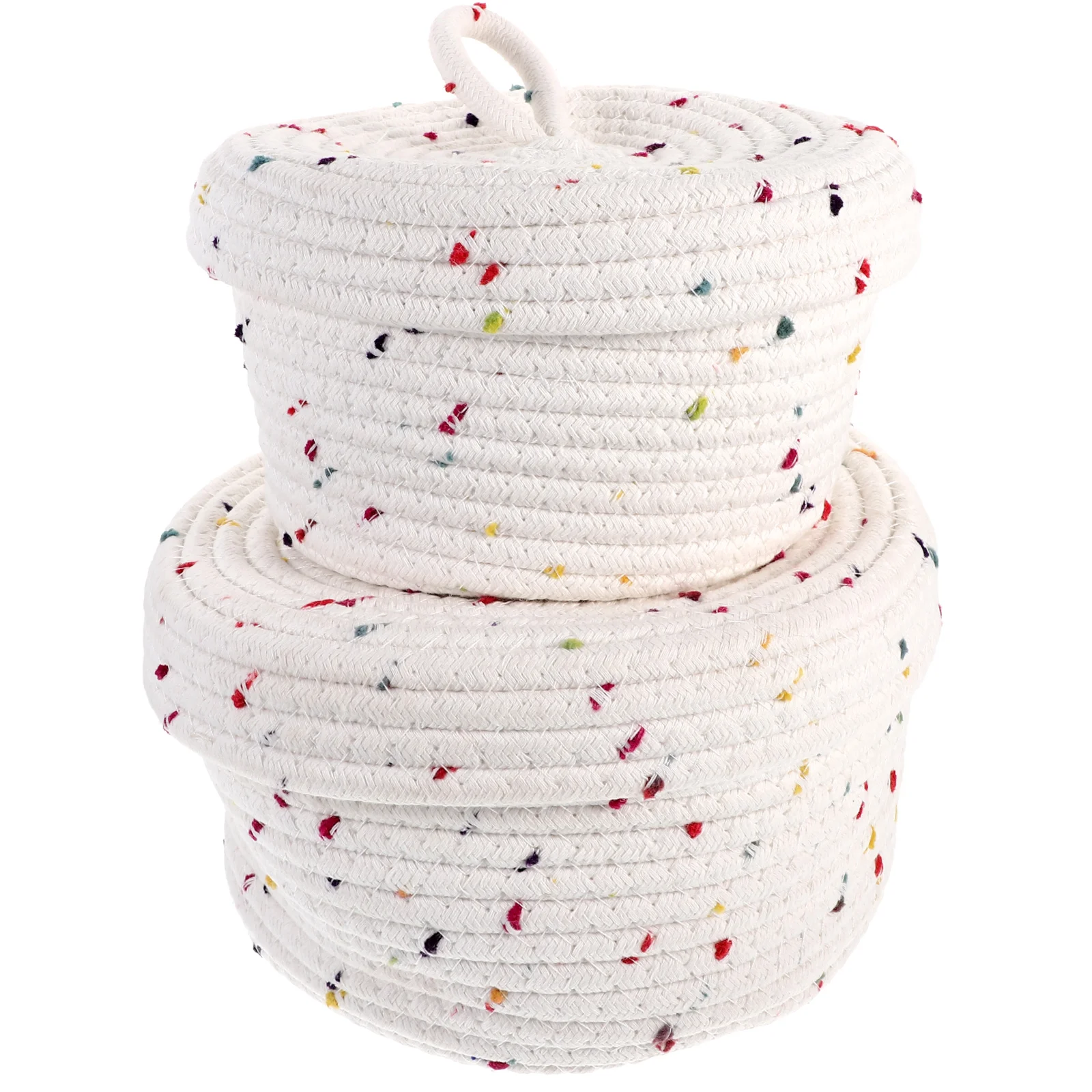 

2Pcs Cotton Rope Basket Small Woven Socks Storage Basket Decorative Basket Organizer
