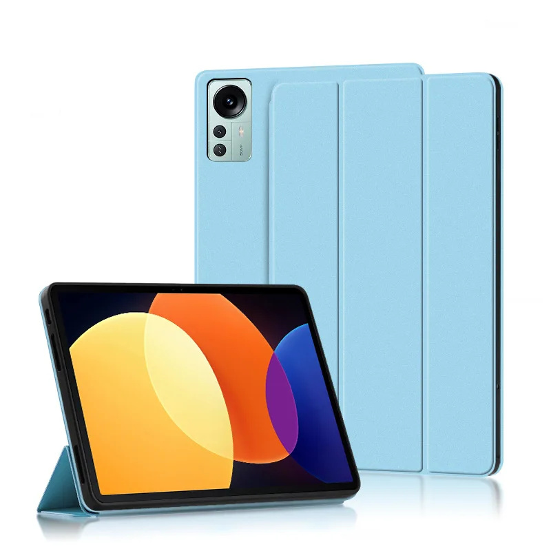 

Чехол для планшета Xiaomi Pad 5 Pro 2022, трехслойный чехол-подставка из искусственной кожи 12,4 дюйма для Xiaomi Mi Pad 5 Pro, чехол 12,4 дюйма + пленка + ручка